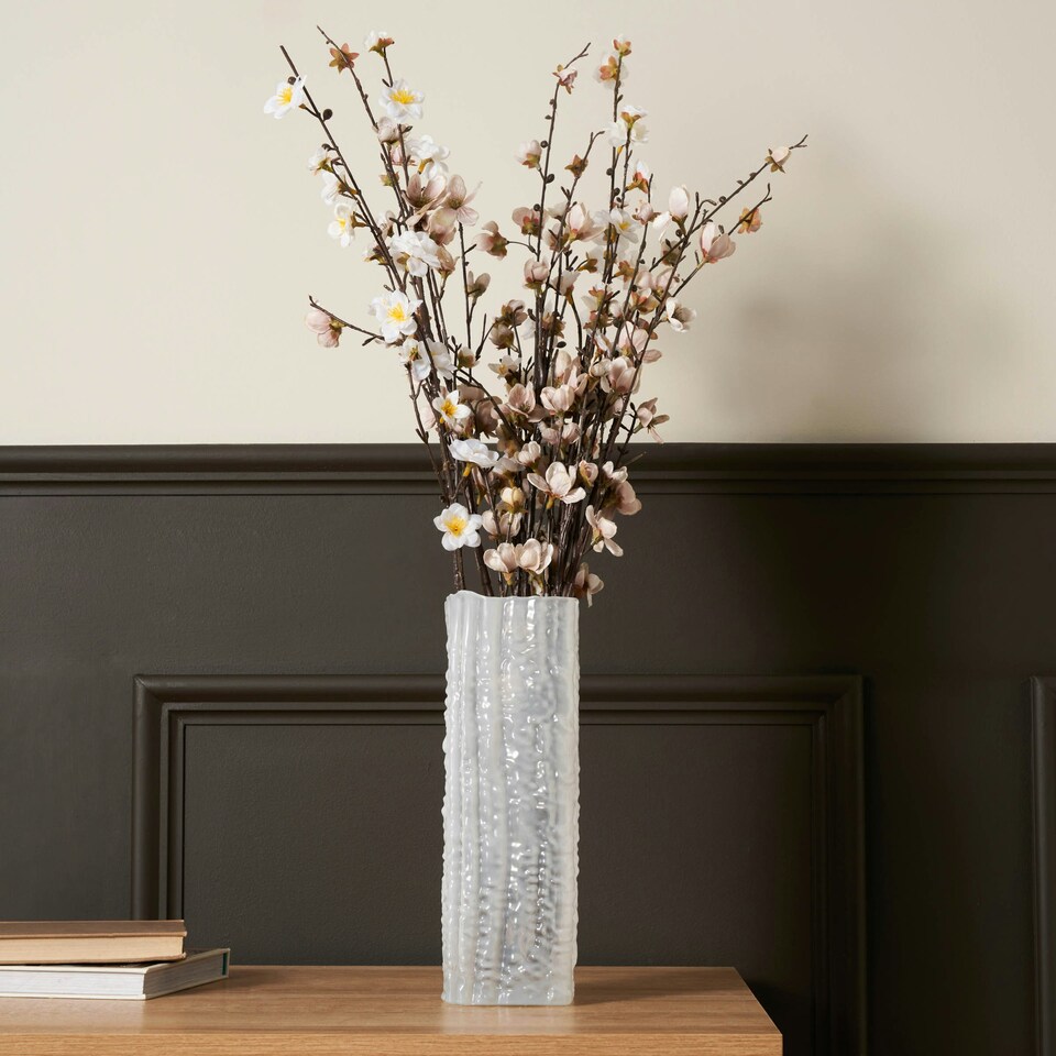 image 1 of BHS Bobble Glass Vase, White