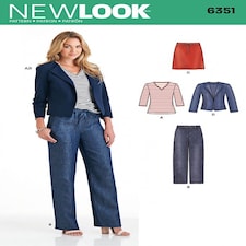 New Look 6351 Paper Sewing Pattern – Women’s Jackets, Trousers, Skirts & Tops, Size A (10–12–14–16–18–20–22), Intermediate