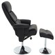 image 3 of Interiors by Premier Luxurious Black Leather Effect Reclining Chair and footstool, Easy to Clean Leather Chair, Comfy Footstool