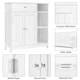 image 4 of Yaheetech Large Bathroom Floor Cabinet with Drawer White White