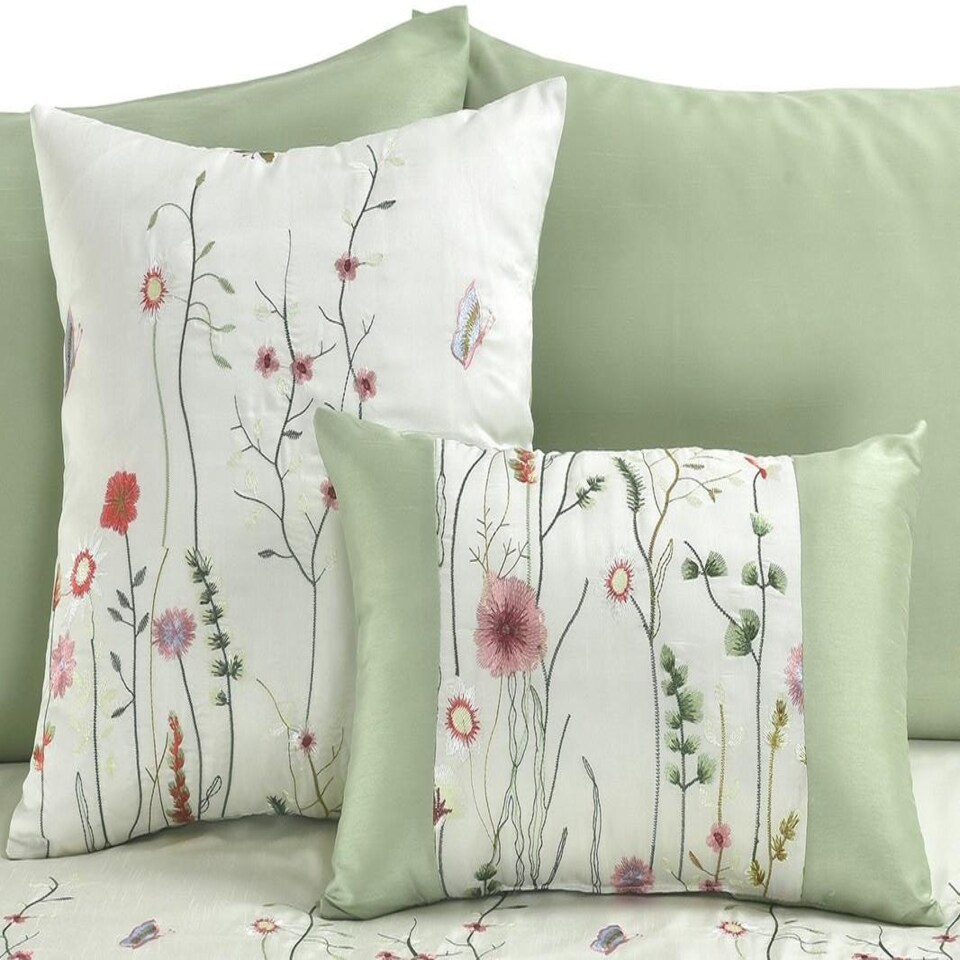 image 1 of Kampala Hill Arabella Duvet Cover Set Green Green | Super King