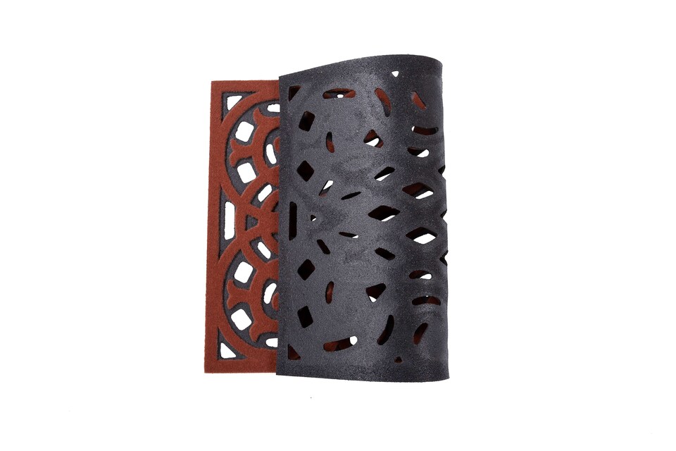 image 1 of Nicoman Victorian Style Rubber Outdoor Door Mat Red 60 x 40cm | Red | 61 x 41cm