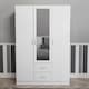 image 10 of Vida Designs Riano 3 Door 2 Drawer Mirrored Wardrobe With Shelf & Clothes Rail, White
