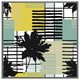 image 3 of Geometric shape & leaf print in yellow & green (Picture Frame) Brown | XL