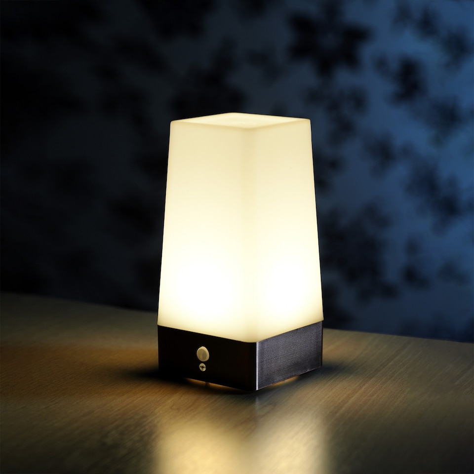 image 1 of Auraglow Wireless PIR Motion Sensor Hallway Night Light | White | Brass/Copper