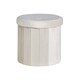 image 1 of Round Ottoman Storage Box Seat Foot Stool Suitable for All Rooms Home | Cream | Beige