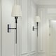 image 3 of ValueLights Kincaid Set of 2 - Rechargeable Easy Fit Wall Light with Fabric Shade - Black