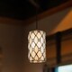 image 8 of Traditional Cream Amber Tiffany Glass Pendant Lamp Shade with Small Clear Beads | Orange