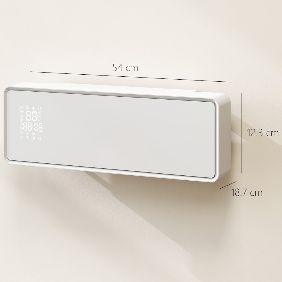 image 1 of HOMCOM 2000W Ceramic Electric Heater with Fan, Wall Mounted, White | White