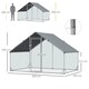 image 7 of PawHut Walk In Chicken Run Large Galvanized Chicken Coop w/ Cover 3 x 2 x 2m
