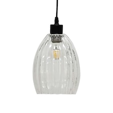 Birch - Clear Fluted Glass Easy Fit Pendant Shade Clear