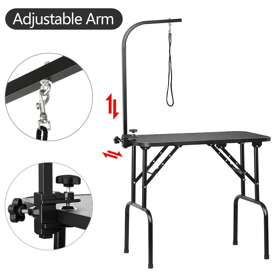 image 1 of Yaheetech 80.5 cm Wide Pet Foldable Grooming Table Black