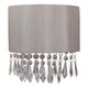 image 1 of First Choice Lighting Jewelled Silver Grey Fabric Wall Light With Clear Beaded Crystal Style Strings Silver | Clear