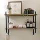image 2 of Living and Home Industrial 2 Tier Floating Wall Shelves for Home Decor | Brown