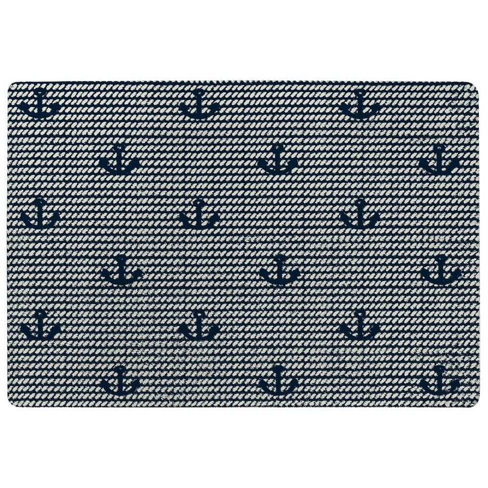 image 1 of Anchors on Rope Pattern (Rug) | Blue | XL