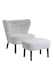 image 1 of Living and Home Plush Teddy Bear Fur Accent Chair with Matching Footstool - White