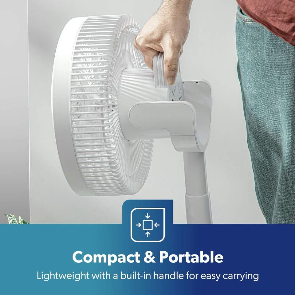 image 1 of GEEPAS 10 Inch DC Folding Fan - Portable Folding Desk Fan with Remote Control