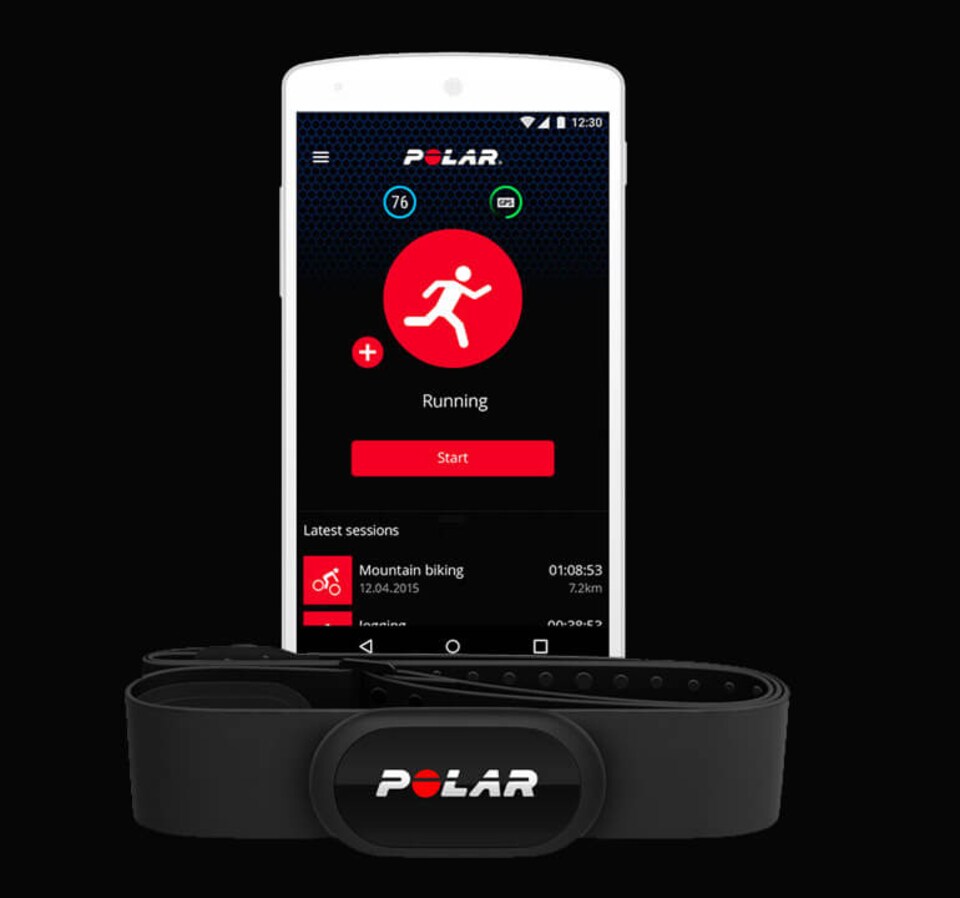 image 1 of Polar H10 Heart Rate Sensor – Bluetooth & ANT+ Chest Strap, 30m Waterproof. | Black | BLACK | M-XXL