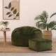 image 1 of Kingston Classic Velvet Bean Bag Chair & Pouffe Olive Green Bean Bag Chair | Green | Olive Green | 2