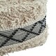image 4 of Cefena Black and White Shaggy Pouffe Cream