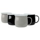 image 1 of Argon Tableware Coloured Enamel Belly Mugs - 375ml - Black/Grey