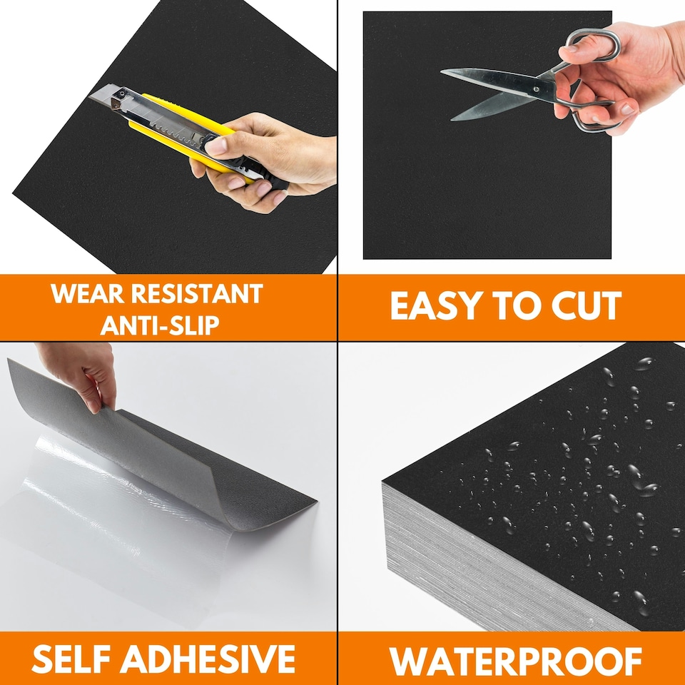 image 1 of NOVECRAFTO Vinyl Floor Tile – Self Adhesive 12x12 in – Black Checkerboard – Peel & Stick for Kitchen, Bathroom & Living Room – Waterproof & Easy DIY Black | 5.57 sqm