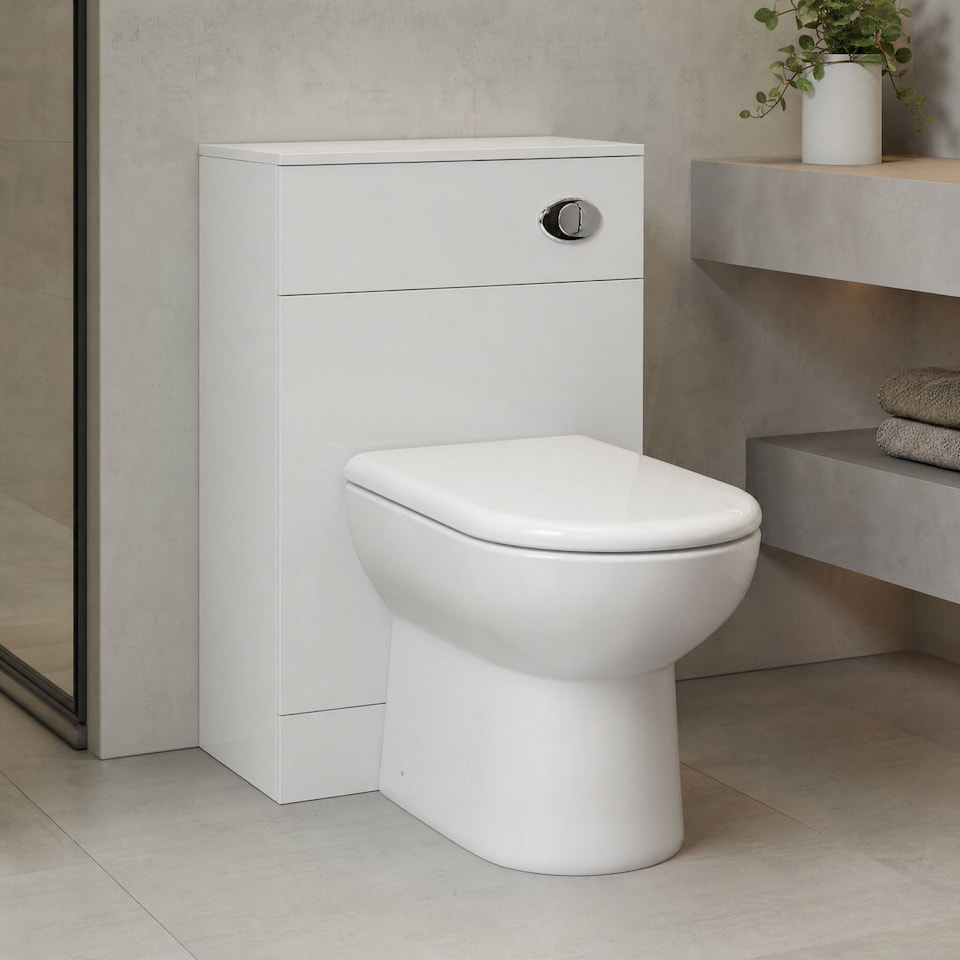 image 1 of Balterley Bathroom Rectangular Cistern Concealed Slimline WC Toilet Unit | White | Gloss White | 1