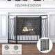 image 4 of HOMCOM 126cm 3-Panel Metal Folding Fireplace Screen Heat Flame Protective Guard Child Pet Home Spark Barrier Surround w/ Mesh Pattern