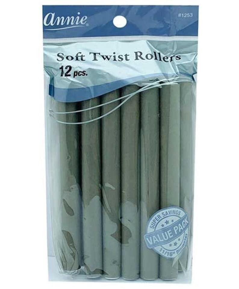 image 1 of Annie Soft Twist Rollers Grey 1253
