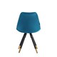 image 5 of Set of 2 Sofia Ergonomic Modern Dining Chairs Upholstered in Velvet, Metal Legs with Gold End Tips Blue