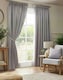 image 1 of Adison Lined Pencil Pleat Taped Curtains - 117cm x 137cm - Silver