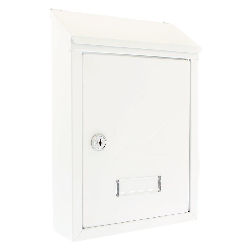 image 1 of Burg-Wachter White Avon Dual Entry Wall Mounted Galvanised Steel Lockable Weatherproof Post Box - 21x30x7cm | White | White