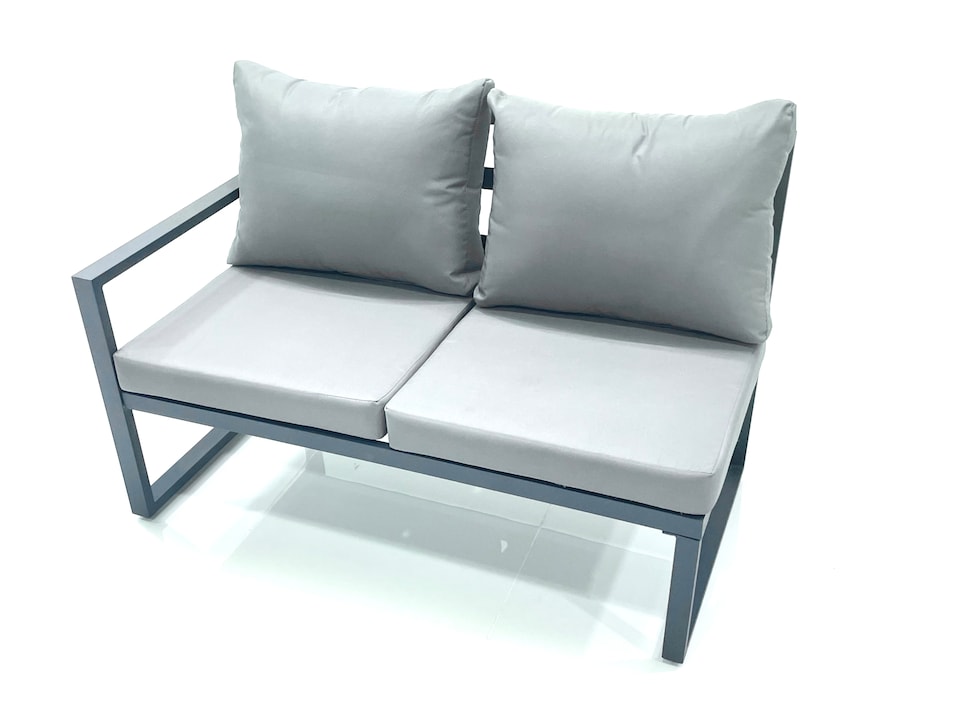 image 1 of Fimous Aluminum Outdoor Garden Furniture Set Corner Sofa 2 Chairs Adjustable Rising Lifting Dining Table Sets Dark Grey
