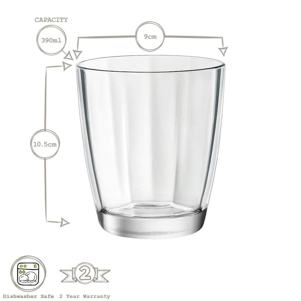 image 1 of Bormioli Rocco Pulsar Double Old Fashioned Glasses - 390ml - Clear - Pack of 6 Clear