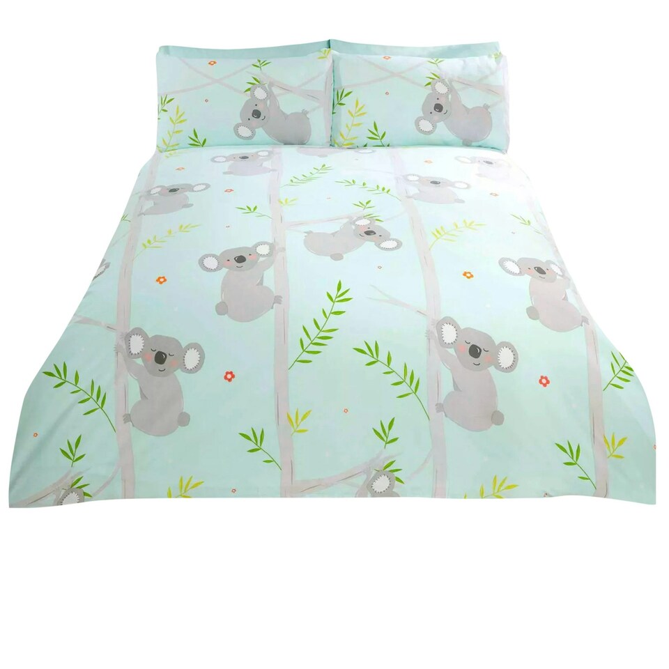image 1 of Rapport Koala Duvet Cover Set - Blue/Grey - Single Blue | Single