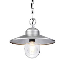 Klampenborg 1 Light Outdoor Ceiling Chain Lantern Silver IP44, E27