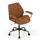 image 1 of COSTWAY Office Chair Mid Century Swivel Computer Desk Chair Brown Brown
