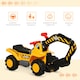image 7 of HOMCOM 3 in 1 Kids Ride-On Tractor Excavator w/ Storage Basketball Hoop