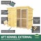 image 3 of 10ft X 6ft Dog Kennel and Run Full Height with Bars - Wood - L178 x W302 x H201 cm