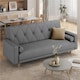 image 2 of Yaheetech Fabric Convertible Sofa Bed with 2 Bolster Pillows-Dark Grey