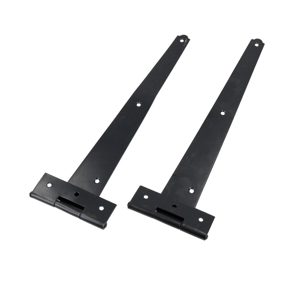 image 1 of 12" (300mm) Heavy Duty T Tee Hinges for Doors + Gates with Fixing Screws 8pc Black