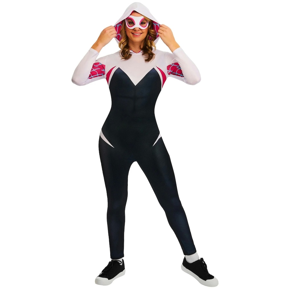 Marvel Comics Womens/Ladies Ghost-Spider Costume - White/Black/Red - S S