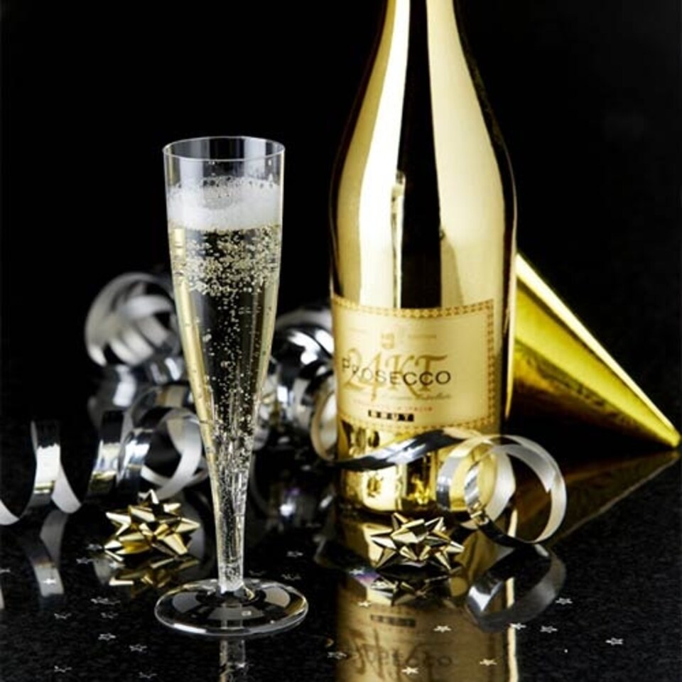 image 1 of Clear Plastic Champagne Tulip Flutes 100ml - Pack of 50