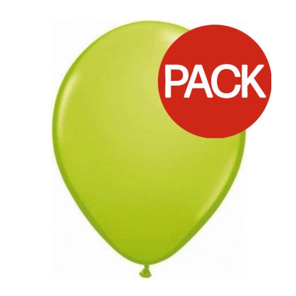 Globos Latex Plain Balloons (Pack of 100) - Apple Green - 14in