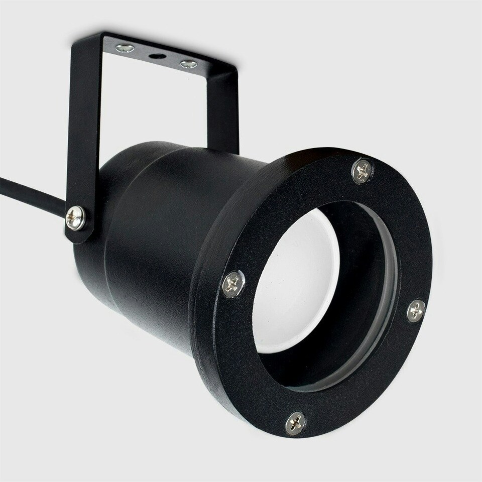 image 1 of ValueLights Berwick Pack of 4 - 3 in 1 Ground/Wall/Spike Outdoor Lights In Black Finish - IP65 Rated with LED Bulb