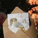 image 3 of Numata Kashu Art Card Short Eared Owl on Cherry Blossom Tree