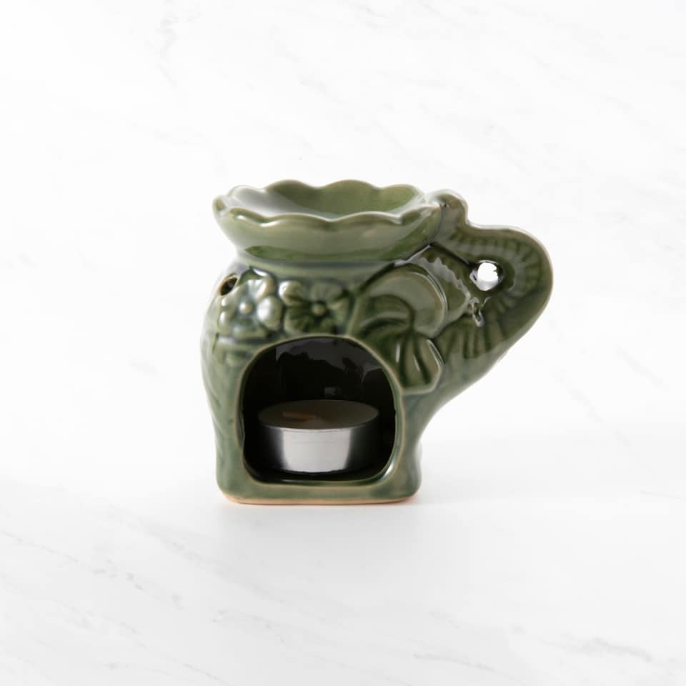 image 1 of Myga Oil and Wax Burner - Elephant | Green
