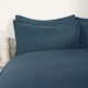 image 5 of OHS Plain Soft Microfibre Duvet Cover and Pillowcase Set, King - Denim Blue