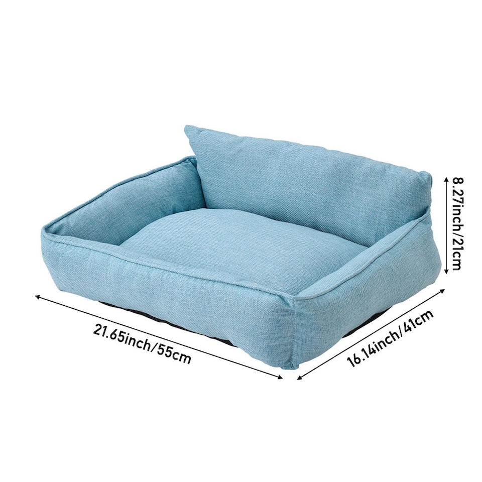 image 1 of Living and Home Cozy Sofa-Style Pet Bed — Soft, Supportive & Stylish | Blue | One Size