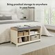 image 4 of VonHaus Hallway Shoe Storage Bench with Seat Cream